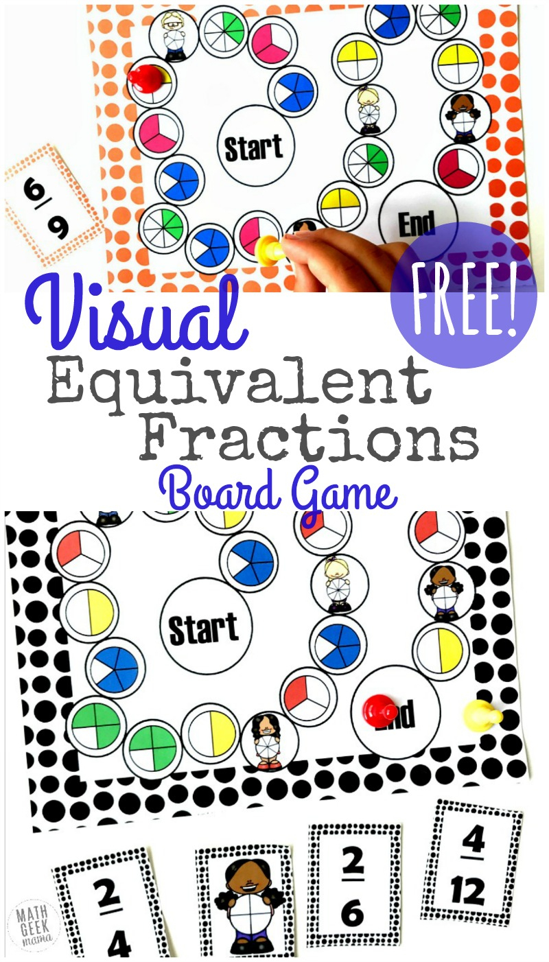 Visual Equivalent Fractions Game Printable {Free}