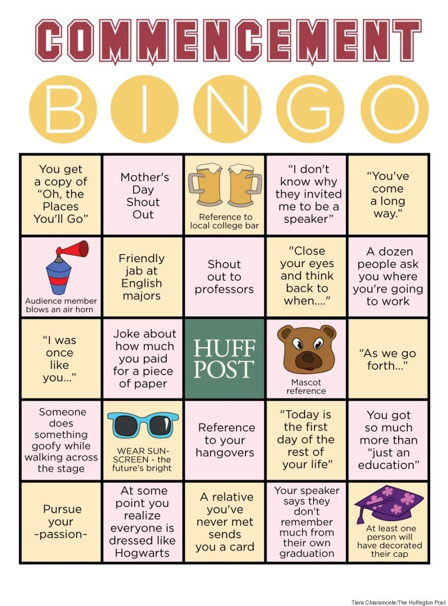 We Made A Commencement Bingo Card To Track All The Clichés