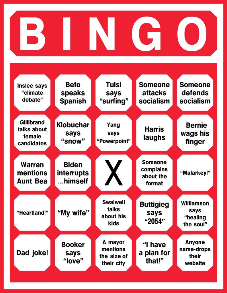 Welcome To Debate Week - The New York Times | Printable Bingo Cards