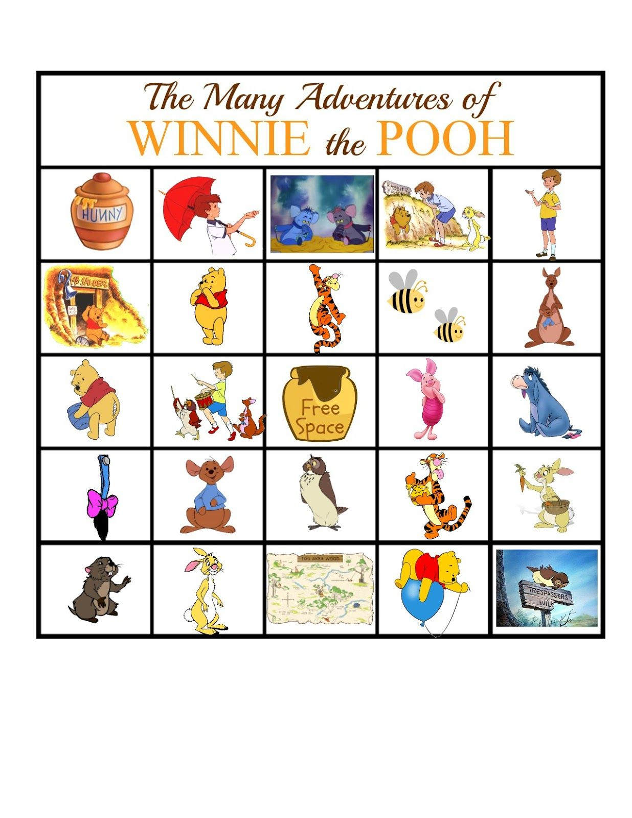 Winnie The Pooh Bingo | Pooh, Winnie The Pooh Birthday