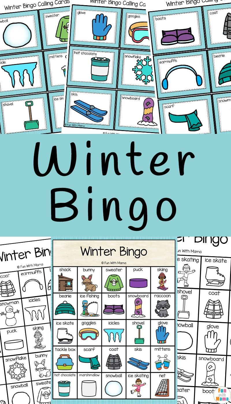 Winter Bingo | Bingo For Kids, Free Printable Bingo Cards