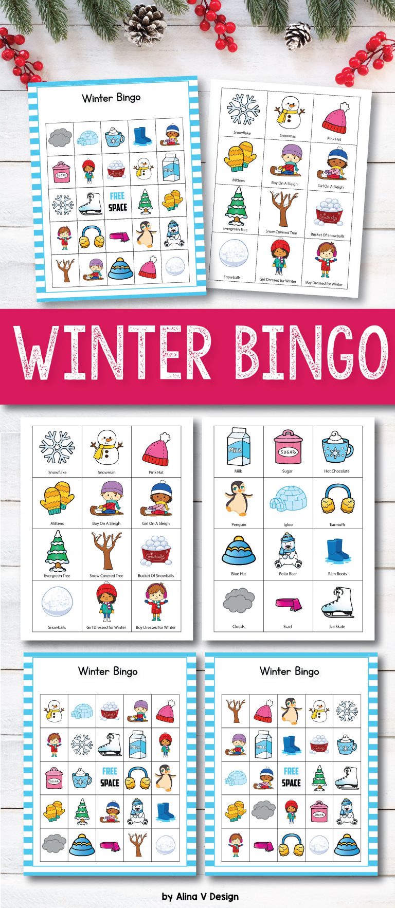 Winter Bingo Game - Winter Activities For Kindergarten | Printable ...