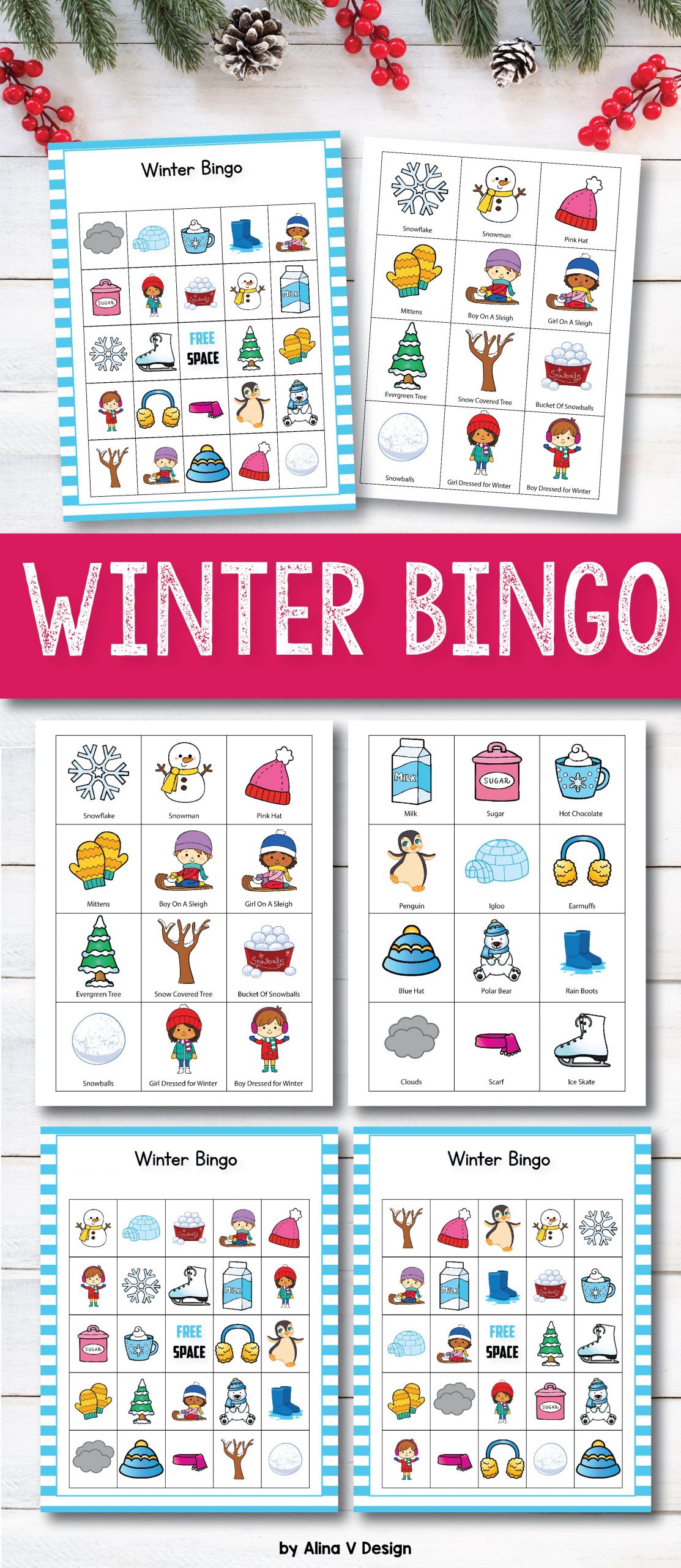 Winter Bingo Game - Winter Activities For Kindergarten