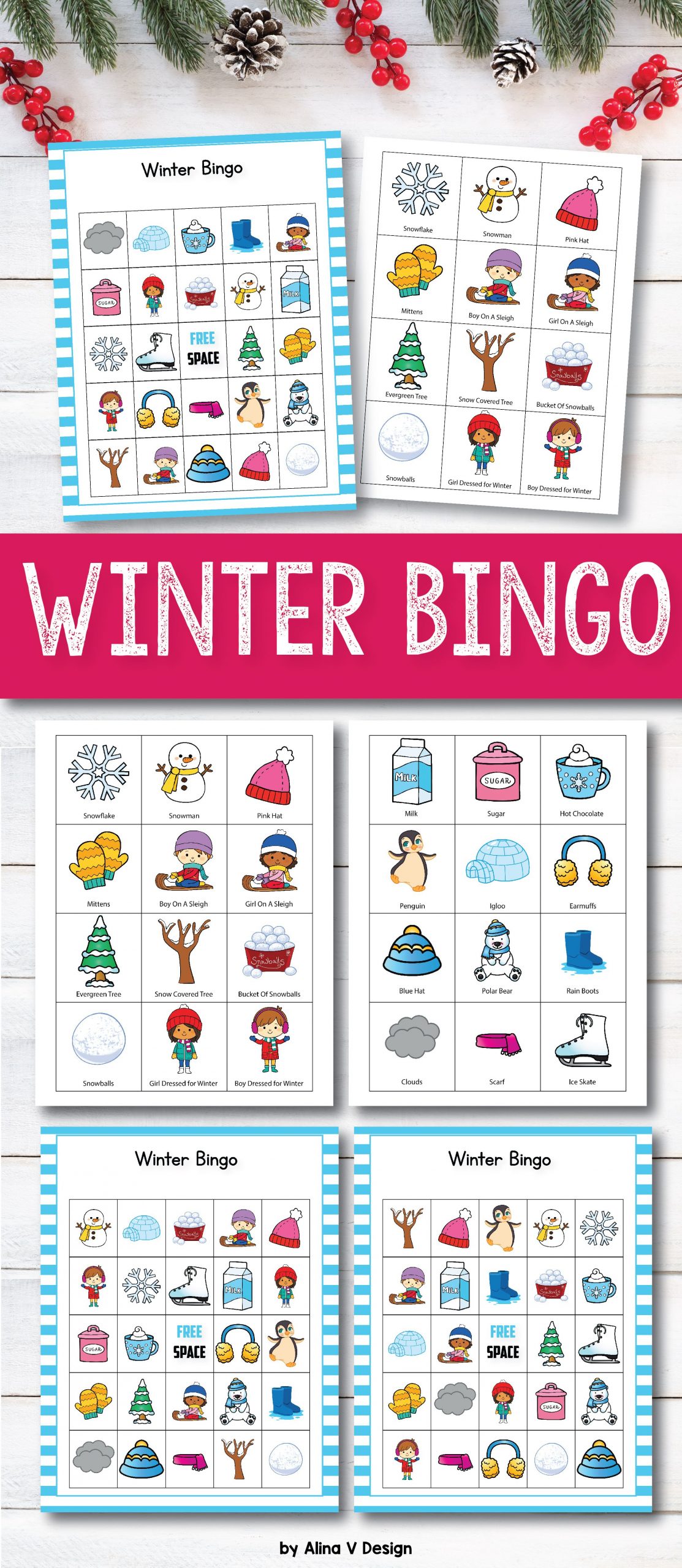 Free Printable Winter Bingo Cards Pdf